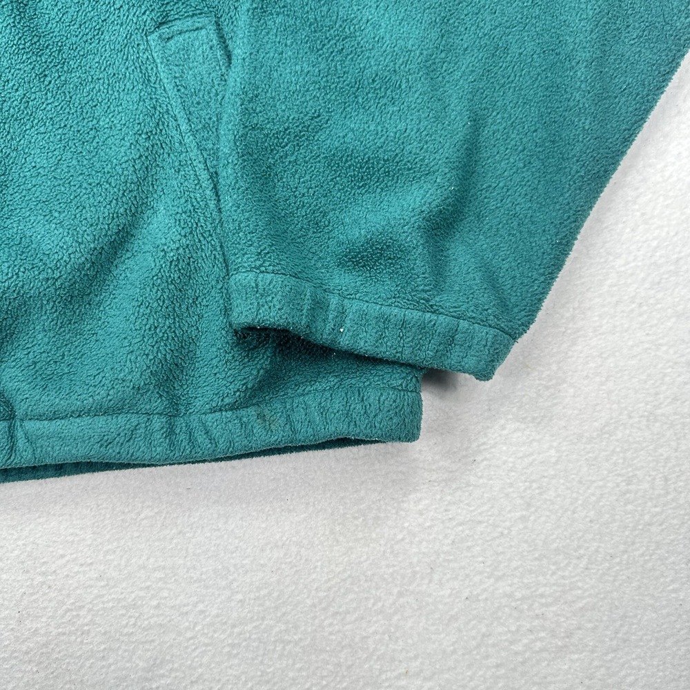 Bugle Boy Fleece Jacket Mens XL Green Vintage 90s Full Zip Collared Crest - Picture 3 of 10